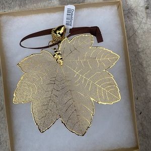 Leaf gold ornament from create and barrel NWT